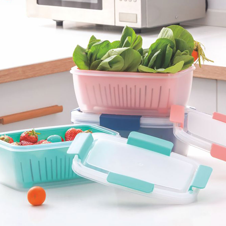 四面扣瀝水保鮮盒長(zhǎng)方